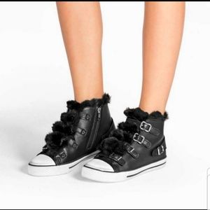 ash fur lined trainers
